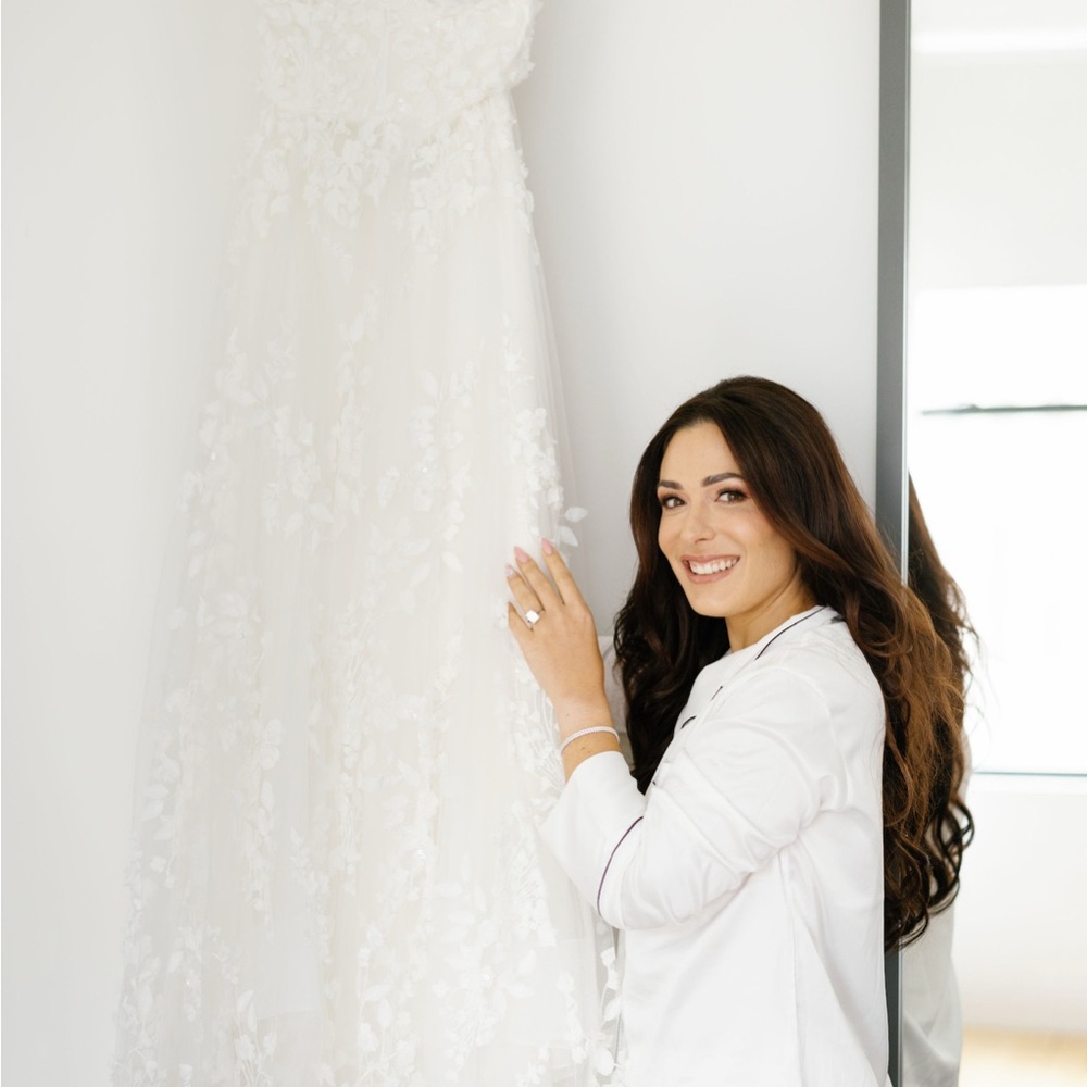 Marchesa White Floral Wedding Dress